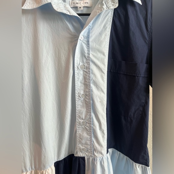 Plan C Light Blue Shirt Dress. Size M - Picture 8 of 14